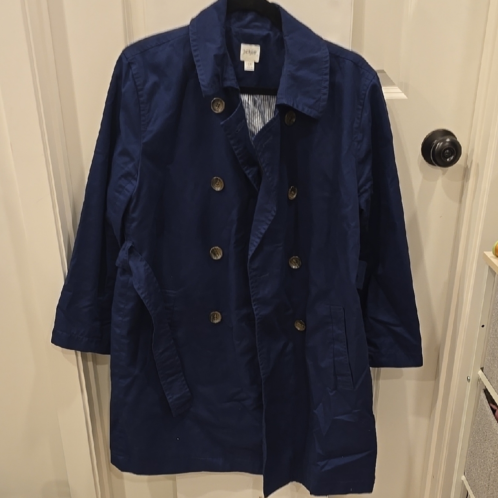 J. Crew Factory Women's Blue Trench Coat
